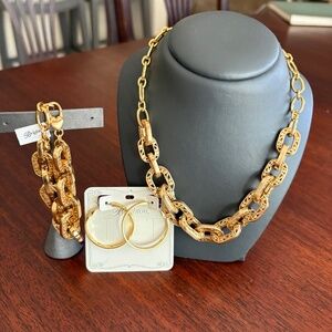 NWT Brighton Contempo Linx Necklace,Braclet,Earrings,Gold